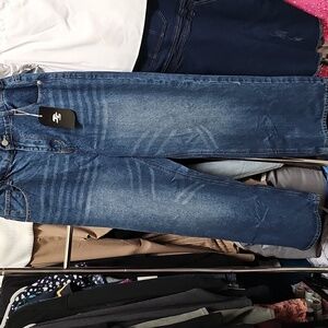 Nwt Blue Denim Wide-Leg Jeans #36